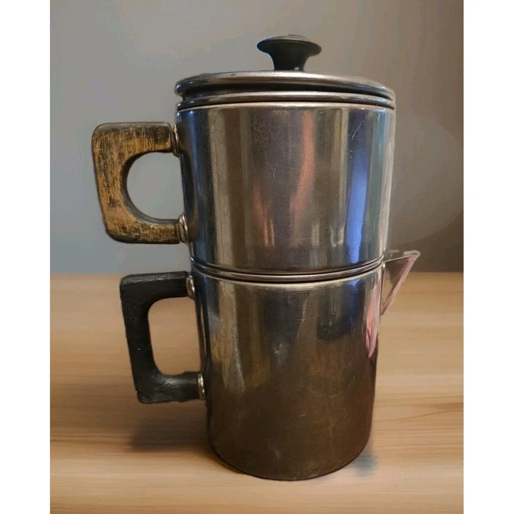Vintage Vollrath Lo-Heet Stainless Steel Percolator MCM Stovetop Coffee Maker